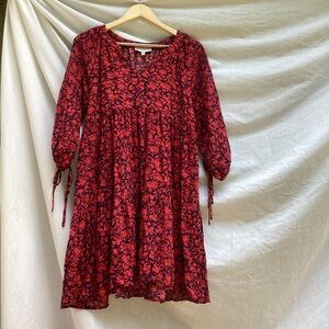 Hayden Red and Blue Floral babydoll dress, size small